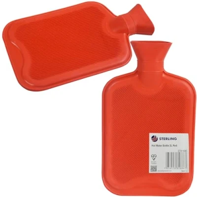 Image of Hot Water Bottle Relieves Body Aches &amp; Pains Washable Safe Durable Heating Pad Ideal for Cosy Nights Large 2L (Set of 2 RED)