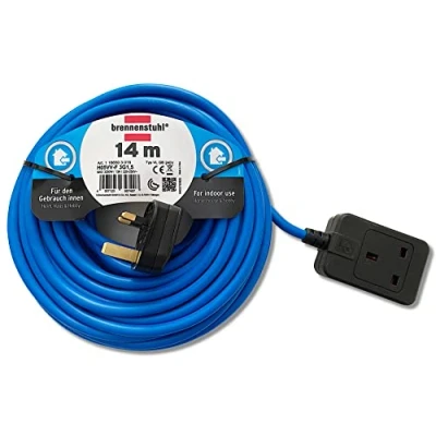 Image of Brennenstuhl Extension Cable 14m Blue H05VV3G1,5mm, 240V *GB*