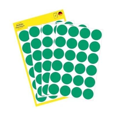 Image of Avery Zweckform 3006 Adhesive Labels Diameter 18 mm Pack of 96 Green