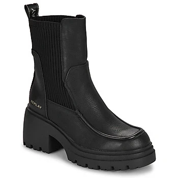 Image of Replay MARTY MOC women&#039;s Mid Boots in Black
