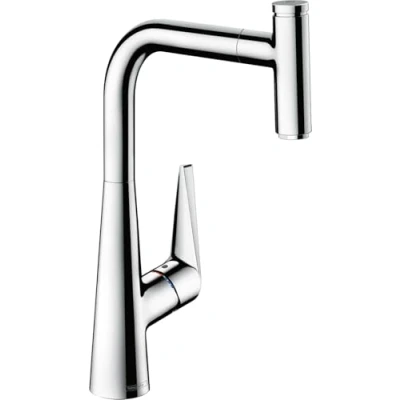 Image of hansgrohe M5115 H300 Kitchen Tap 300, Pull Out Spout, Hose Box, 110/150 Swivel Range, chrome