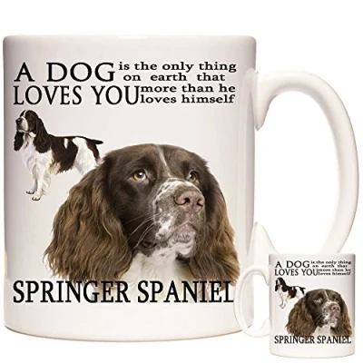 Image of Springer Spaniel Coffee Mug, Gift. Gift for Owners, A Dog Loves You. He.