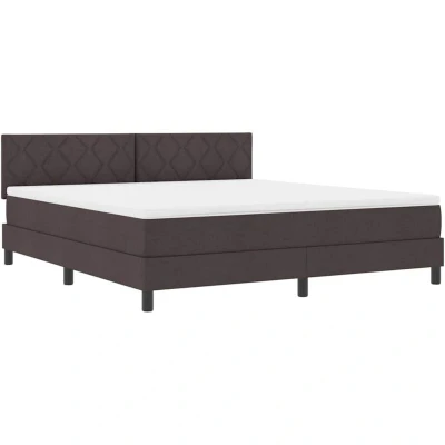 Image of Box Spring Bed with Mattress Dark Brown 180x200 cm Fabric Vidaxl