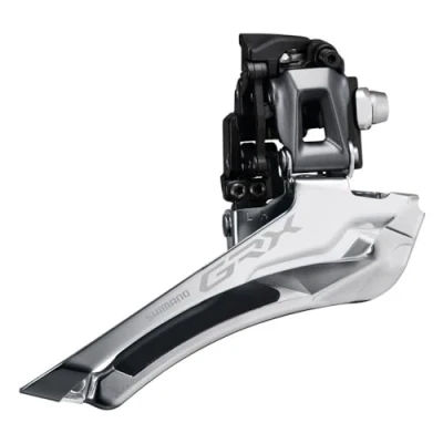 Image of Shimano GRX FD RX810 front mech, 11 speed double, down pull, braze on, Black
