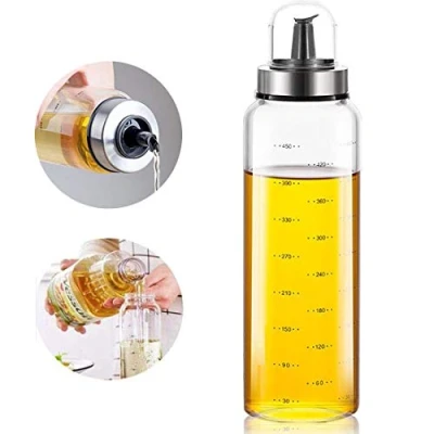 Image of FARI Olive Oil Dispenser Bottle 500ml Glass Cooking and Vinegar Measuring Cruet for Kitchen (1, 500ml)
