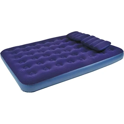 Image of Trendi® Double Size Flocked Air Bed with 2 Pillows Ideal for Camping or as a Temporary Guest Airbed Waterproof