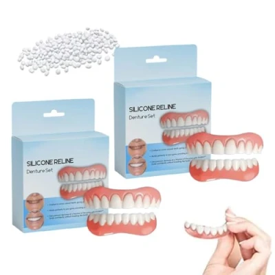 Image of Furzero Silicone Reline Denture Set, Bikenda Kit, False Teeth, Soft Easy Use Kit for Dentures (2set)