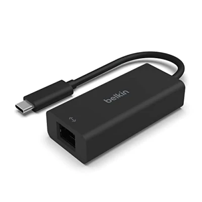Image of Belkin USB Type C to 2.5 Gb Ethernet Adapter, IF Certified Thunderbolt 3 &amp; 4 / LAN Network Adapter Compatible with MacBook Pro/Air, iPad Pro, XPS, Surface, and Other Devices