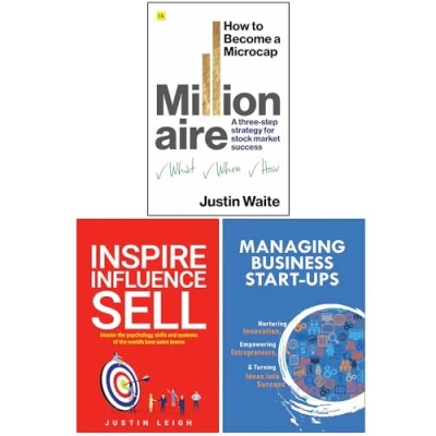 Image of How to Become a Microcap Millionaire, Inspire Influence Sell &amp; Managing Business Start Ups 3 Books Collection Set