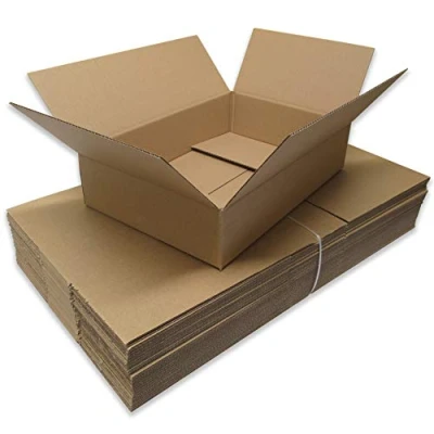 Image of 25 x Long Shallow Single Wall Postal Removal Packing Storage Cardboard Boxes 457 305 102mm