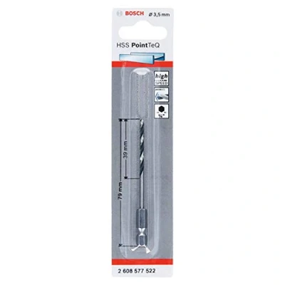 Image of Bosch Professional PointTeQ Hex Drill Bit (for Metal, Ø: 3.5 mm, Total Length: 79 ¼’’ Shank, Accessory for Impact Drivers and Drivers)