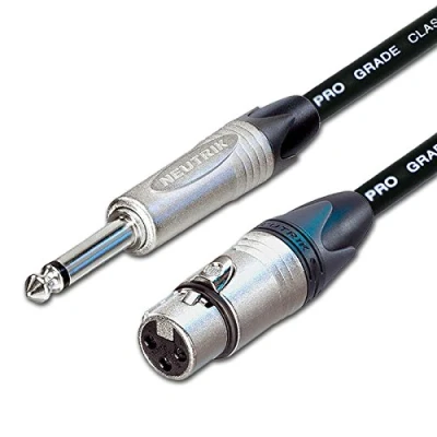 Image of Van Damme Female XLR to Mono Jack lead. Mic DJ Mixer. Neutrik NP2X (5m, Black)