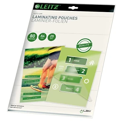 Image of Leitz 16917 Laminate Pouch A4 80 Micron Pack of 25