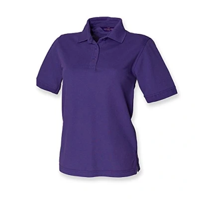 Image of Henbury Ladies Pique Polo Shirt : Color Purple Size 8