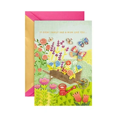Image of Hallmark Small Mothers Day Card for Mum Colourful Garden &#039;Signature&#039; Collection Design