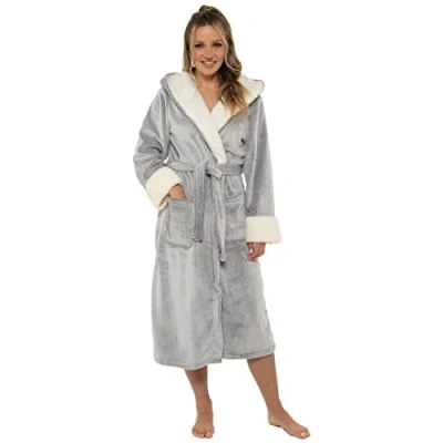 Image of Undercover Ladies Sherpa Lined Shimmer Fleece Gowns LN526 8 10