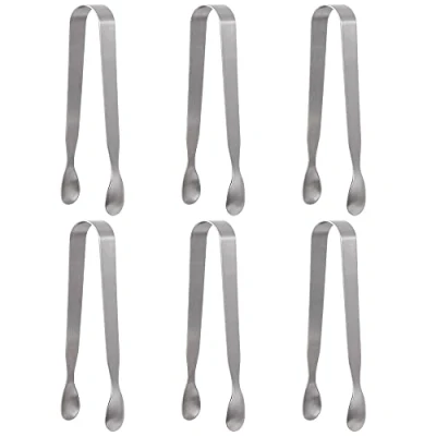 Image of 6 Pcs Stainless Steel Mini Serving Tongs Multi Purpose Small Ice Sugar Kitchen Gadgets for Tea Party, Cafe, Kitchen, Bar, Barbecue, Buffet