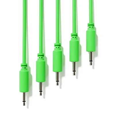 Image of ExcelValley 5 Pack Mono Modular Patch Cables TS 3.5mm 1/8&quot; Eurorack Synthesizer [Green 200 cm 79&quot;]