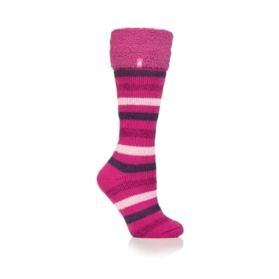 Image of Women&#039;s 1 Pair SOCKSHOP Heat Holders 2.3 TOG Hellebore Cosy Cuff Wellington Boot Socks Fuchsia 4 8