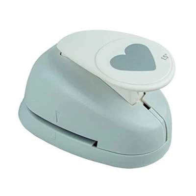 Image of Rayher Paper Craft Punch with Heart Design, Lever for Card Making and Scrapbooking, 3.81cm, 1 1/2&quot;, 89845000