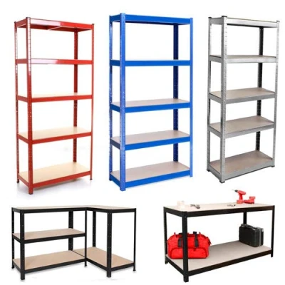 Image of BRIEFNESS Shelving Garage Racking Unit Heavy Duty Storage Shelf 175KG Per 875KG Capacity 5 Tier Galvanised 180cm x 90cm 40cm Metal Steel &amp; MDF Boltless Shelves