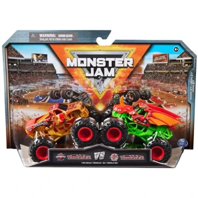 Image of Monster Jam, Official Bakugan Dragonoid Vs. Die Cast Trucks, 1:64 Scale, Kids Toys for Boys Ages 3 and up