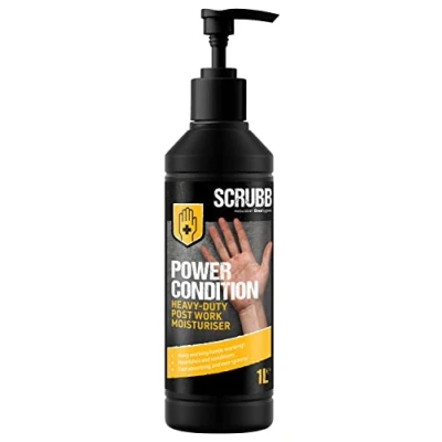 Image of SCRUBB Power Condition Heavy Duty Post Work Moisturiser, Fast Absorbing, Non Greasy, 1L Pump Top Bottle