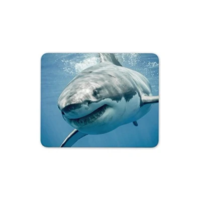 Image of Great White Shark Mouse Mat Pad Sharks Scuba Diving Fun Gift PC Computer #8474