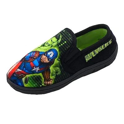Image of Marvel Boys Avengers Slippers, Green, Size 12