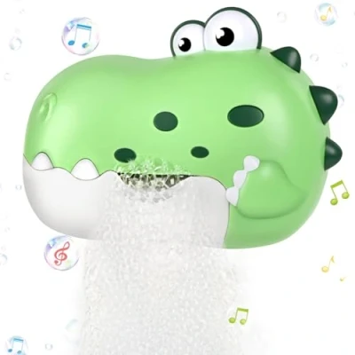Image of JoiTale Baby Bath Toys, Rechargeable Bubble Machine with 12 Music, Automatic Dinosaur Maker for Toddlers Kids, Fun Toys Gift Boys Girls