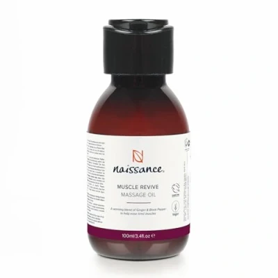 Image of Naissance Muscle Revive Warming Massage Oil 100ml Grapeseed Base with Ginger &amp; Black Pepper Therapy for Joints and Muscles