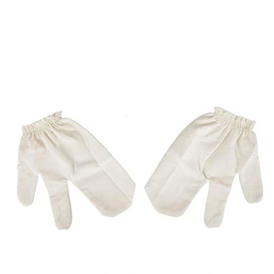 Image of Premium Pair Of Garshana Gloves 100% Natural Raw Silk Fabric For Ayurvedic Massage, Blood Flow Stimulation, Dead Cell Removal &amp; Stress Reduction Comfy Size Men Women