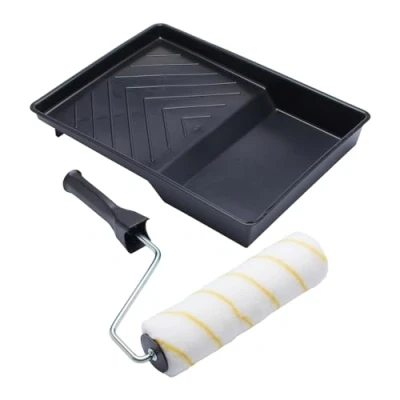 Image of ProDec 9 inch x 1.75&quot; 3 piece Unifibre Woven Paint Roller, Cage Frame and Tray Set for Painting with Emulsion Paints on Interior Walls Ceilings, 9&quot;