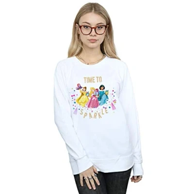Image of Disney Women&#039;s Princess Time to Sparkle Sweatshirt White Large