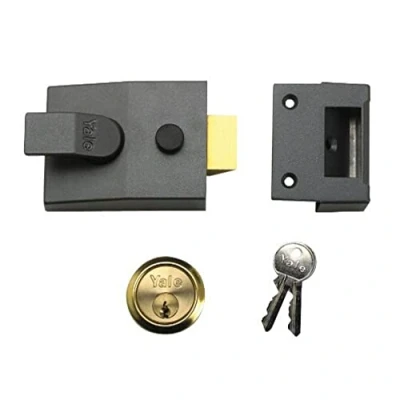 Image of Yale B 88 DMG SC 60 Standard Nightlatch 60mm Dark Metallic / Chrome Finish Security