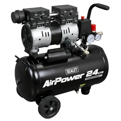Image of Sealey 24 Litre Low Noise Oil Free Direct Drive Air Compressor 1hp