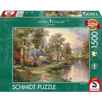 Image of Schmidt Thomas Kinkade: Hometown Lake 1,500 Pieces Jigsaw Puzzle Ages 14+