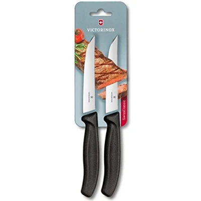 Image of Victorinox Steak Knives Swiss Classic Black Smooth 2 Pieces