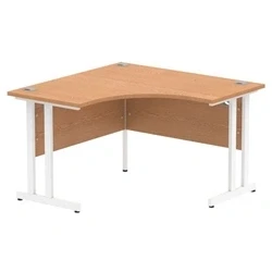 Image of Impulse 1200mm Corner Desk Oak Top Silver Cantilever Leg