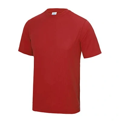 Image of Just Cool Mens Performance Plain T Shirt (S) (Fire Red)
