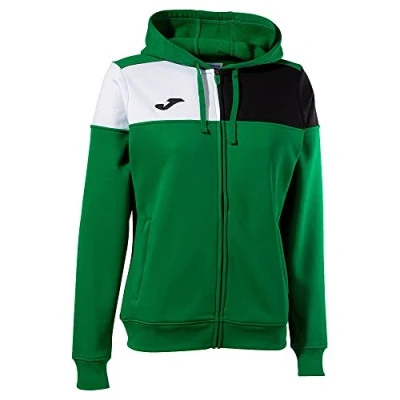 Image of Joma Women&#039;s Crew V Hooded Jacket, Green, Black, White, M