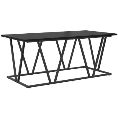 Image of vidaXL Coffee Table in Black Oak 100x50x40 cm Made from Engineered Wood and Metal