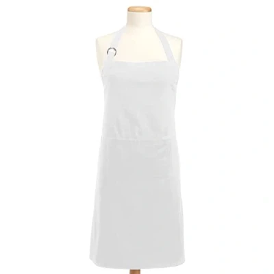Image of DII 100% Cotton, Professional Unisex Bib Chef Kitchen Apron, Adjustable Neck &amp; Waist Ties, Front Pocket, Durable, Comfortable, Restaurant Cafe Unifrom, Perfect for Cooking, Baking, BBQ White