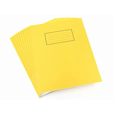 Image of Silvine Exercise Book 229 x 178mm Ruled with Margin Yellow (10 Pack)