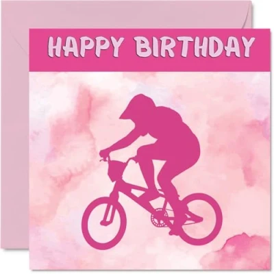 Image of Sport Birthday Cards for Women Girls BMX in Boxing Card Friend Sister Daughter Niece Teammate, 145mm x Athlete Greeting