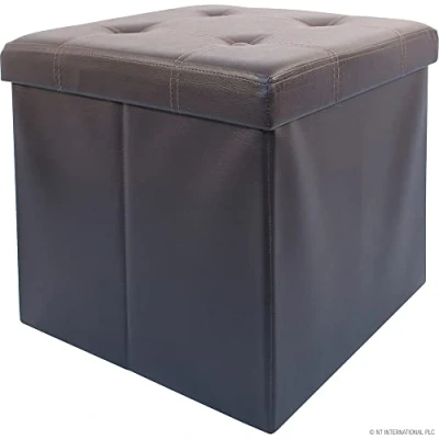Image of Prima SINGLE STORAGE OTTOMAN LID BROWN