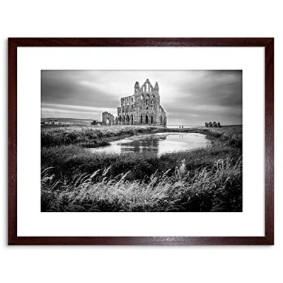 Image of Wee Blue Coo PHOTO LANDSCAPE WHITBY ABBEY ENGLAND FRAMED ART PRINT POSTER F97X12235