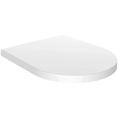 Image of Euroshowers One Seat TOP and Standard FIX, Short/Middle/Long Projection D Shape Button Quick Release Soft Close White Toilet (Middle Projection),2368505