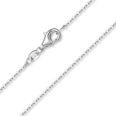 Image of Materia #K97 Women&#039;s Necklace, Made of 925 Silver Rhodium Plated, Fine Anchor Chain Necklace for Women and Girls 1 mm, Length: 40 80 cm