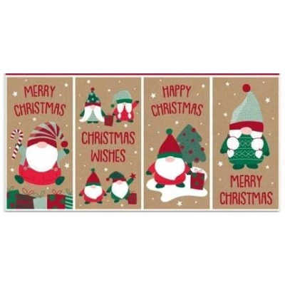 Image of Eurowrap North Pole Christmas Xmas Money Cash Gift Wallets &amp; Envelopes, Kraft Gonks Gnomes Eco 100% Recyclable Pack of 4 (X3421MWC)